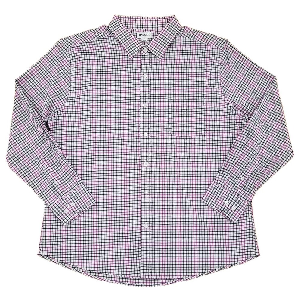 NEW Men's Haggar® Long Sleeve Stretch Quick Dry Shirt Small